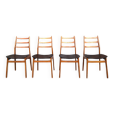 Suite de 4 chaises Casala, sièges vintage design scandinave