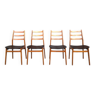 Set of 4 Casala chairs, vintage Scandinavian design seats.