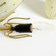 Beautiful Mid-Century brass wall lamp with painted glass shade