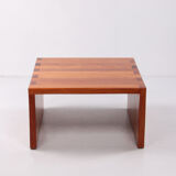 Table basse en bois Français de pin brutaliste, 1970 France