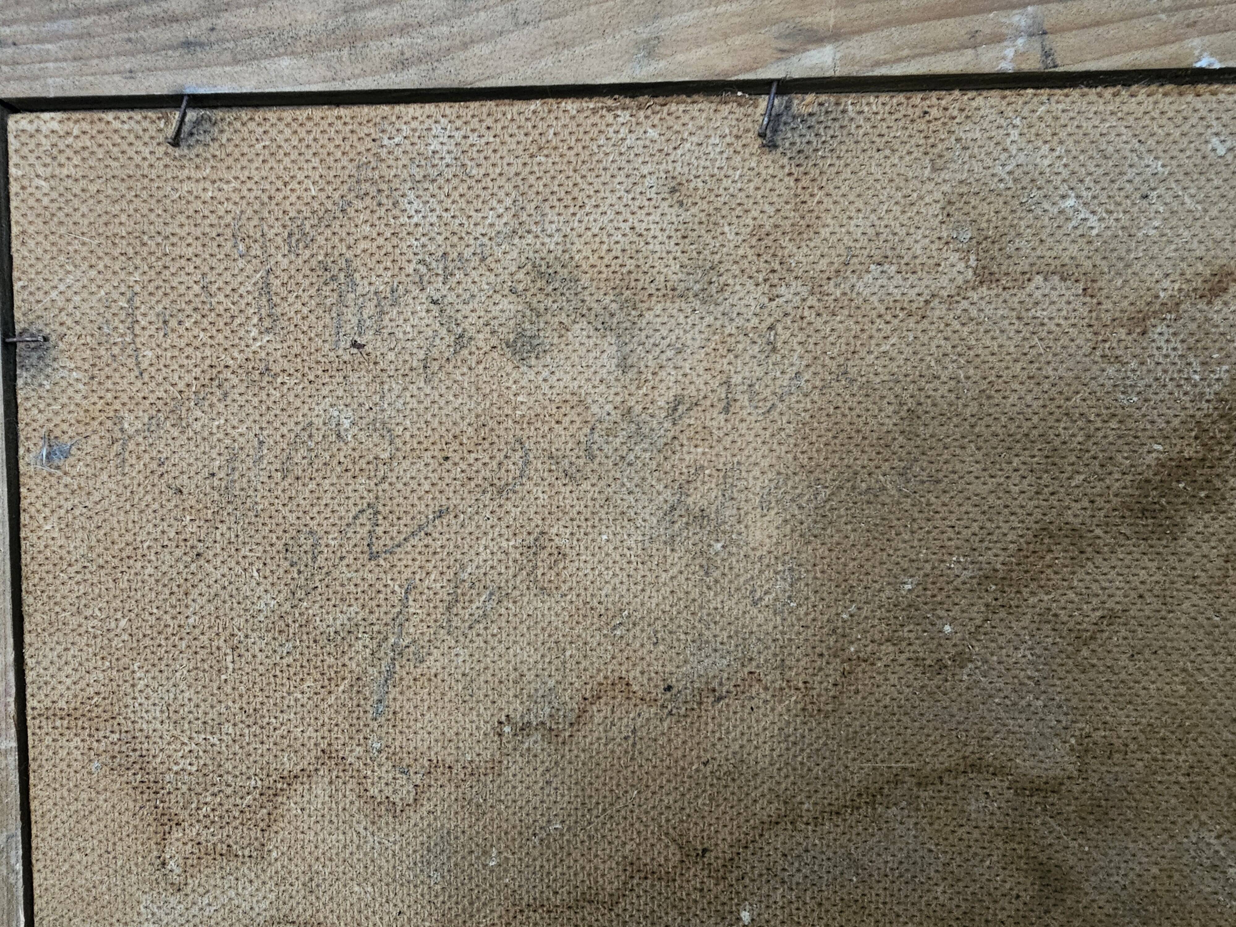 Oil painting on hardboard - Bourgeois house Signed Henri (Missing)