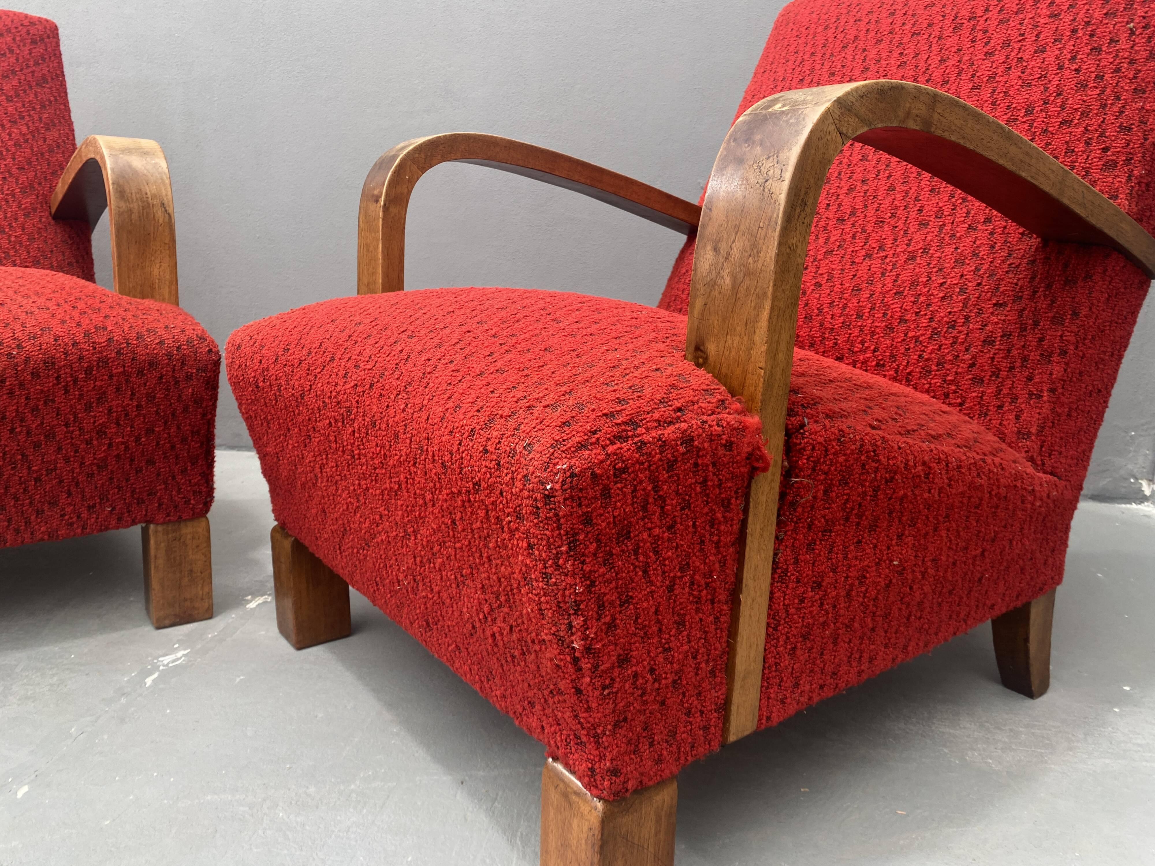 Paire de fauteuils ART DÉCO en bois courbé, années 1930
