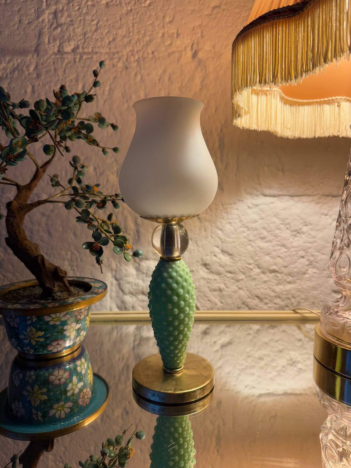 Lampe en opaline MD, années 60