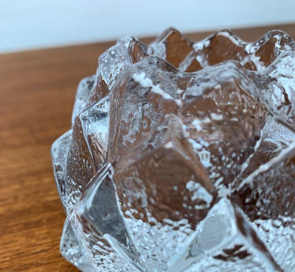 Nimbus Glass Candle Holder by Berit Johansson for Orrefors, Sweden, 1970s