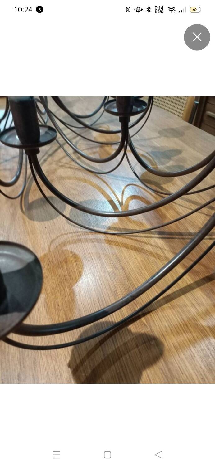 Brown metal chandelier