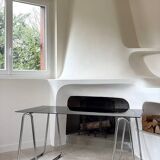 Stainless steel and glass desk