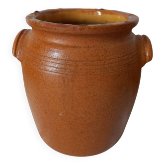Old glazed terracotta pot