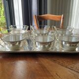 Silver coffee set and glass schott mainz 1970