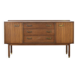 Midcentury G Plan 'E Gomme' Sideboard In Walnut And Brass. Vintage Modern /