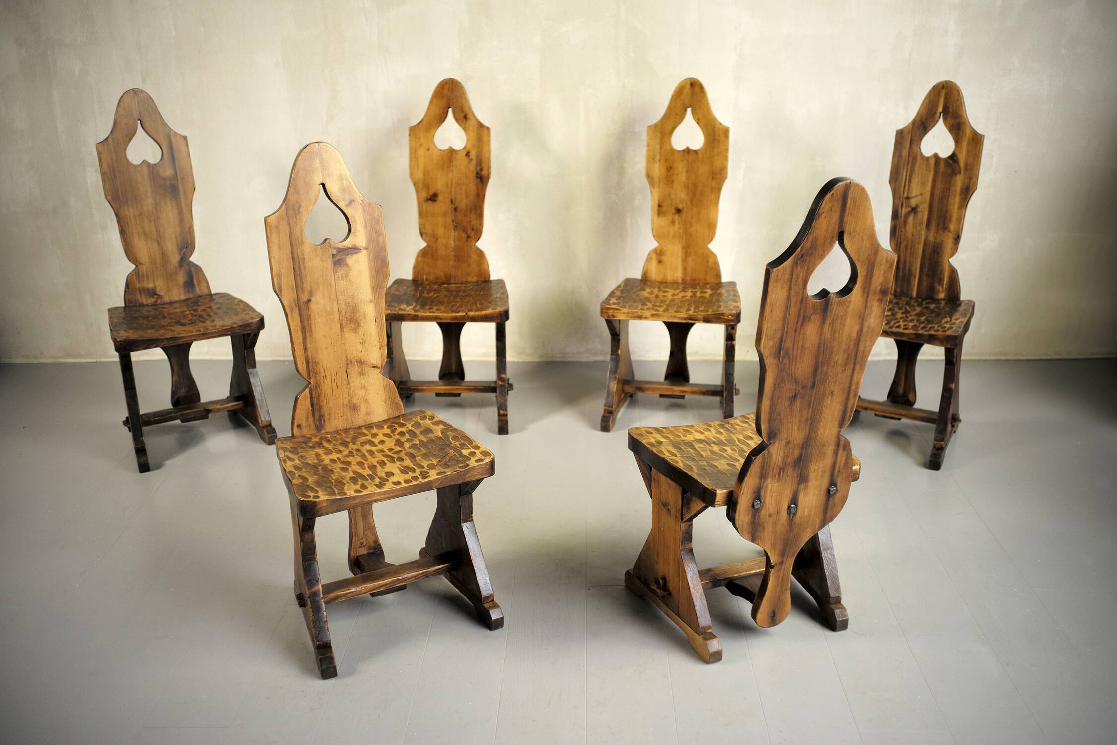 Set of 6 Savoyard chairs, 1950