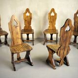 Set of 6 Savoyard chairs, 1950
