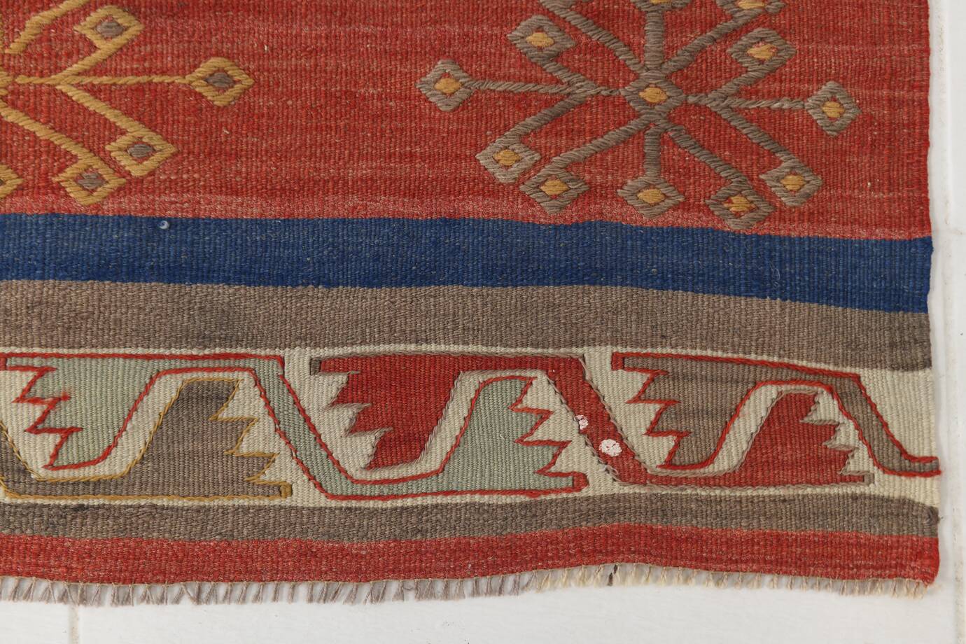 Soft Palette Kilim Runner Rug, Handmade Vintage Kilim Carpet, 100x410 Cm