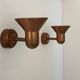 Pair of vintage copper wall lights, Denmark 1970s