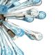 Murano Glass Sputnik Chandelier Featuring Light Blue and Clear Air Drops