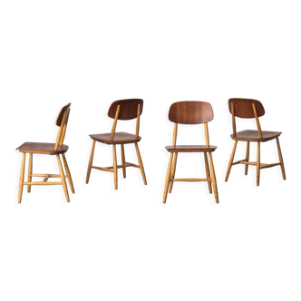 Set of 4 dining chairs by Martinsson & Axelsson for Nässjö Stolfabrik, Sweden, 1960s