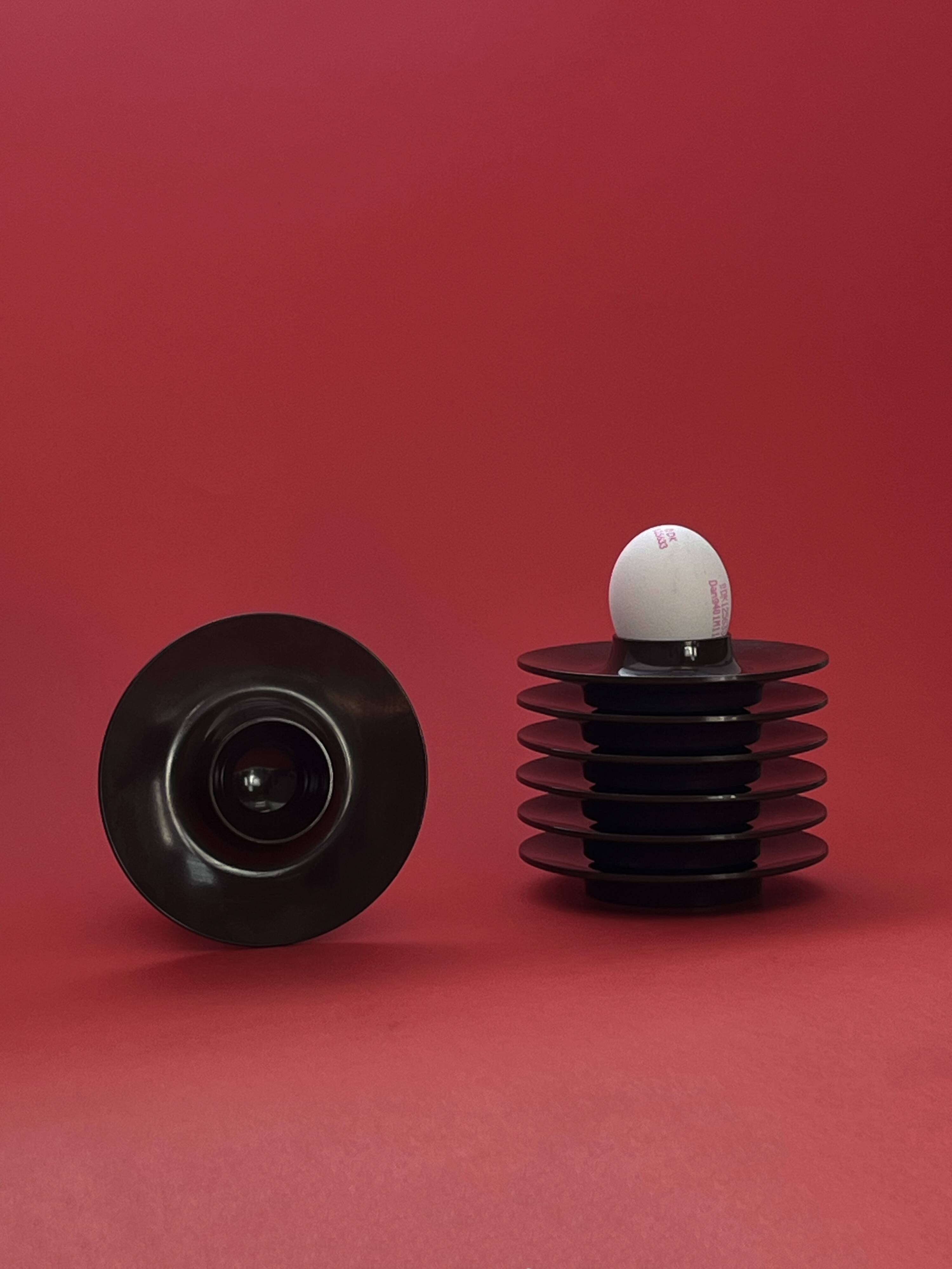 Set of 3 egg cups Space Age – Bjørn Christensen, 1960s
