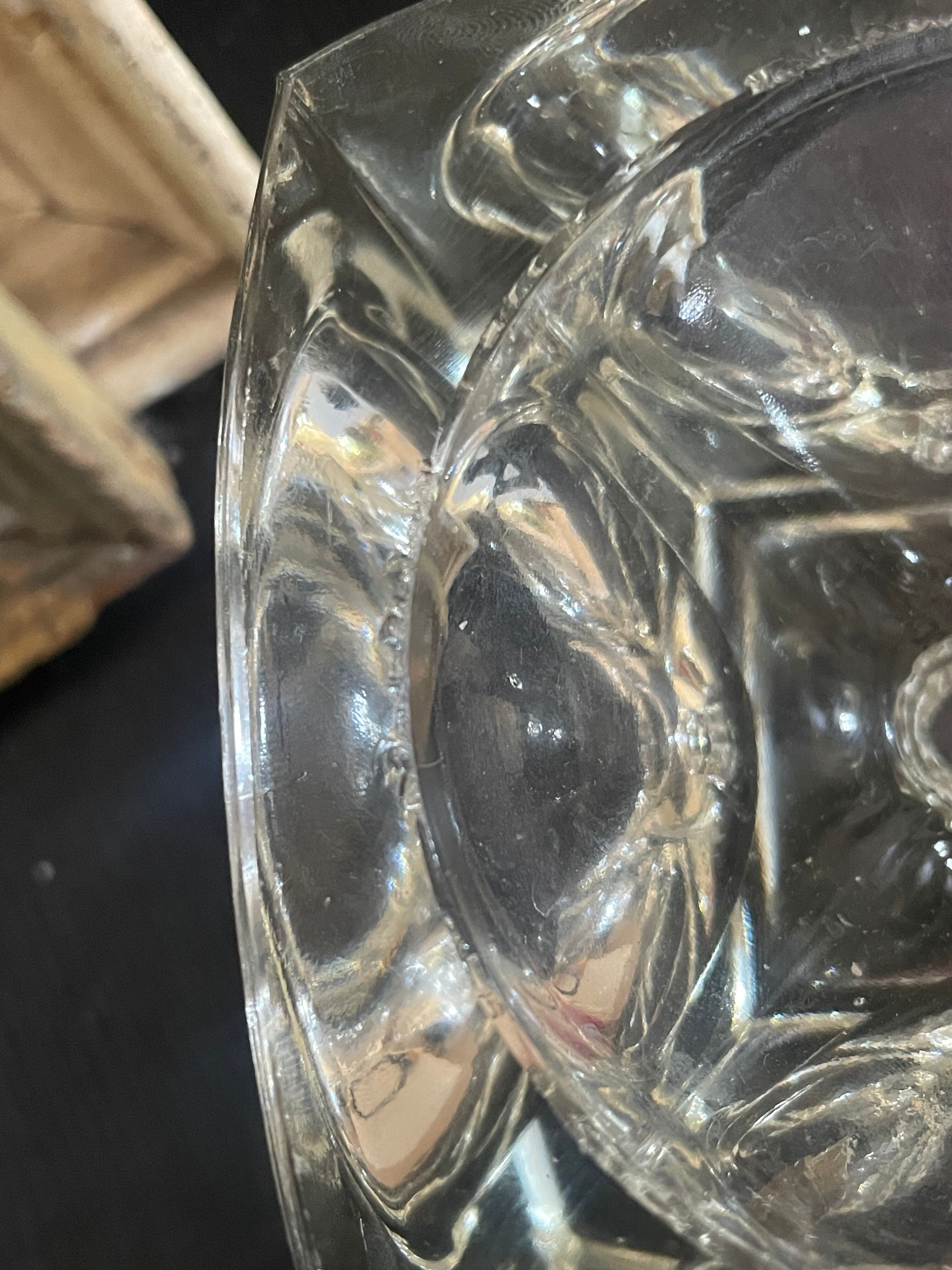 "Ice Cube" candle holders in solid glass attributed to Peill & Putzler - All