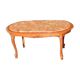 Coffee table ovalewood and marble pink salmon