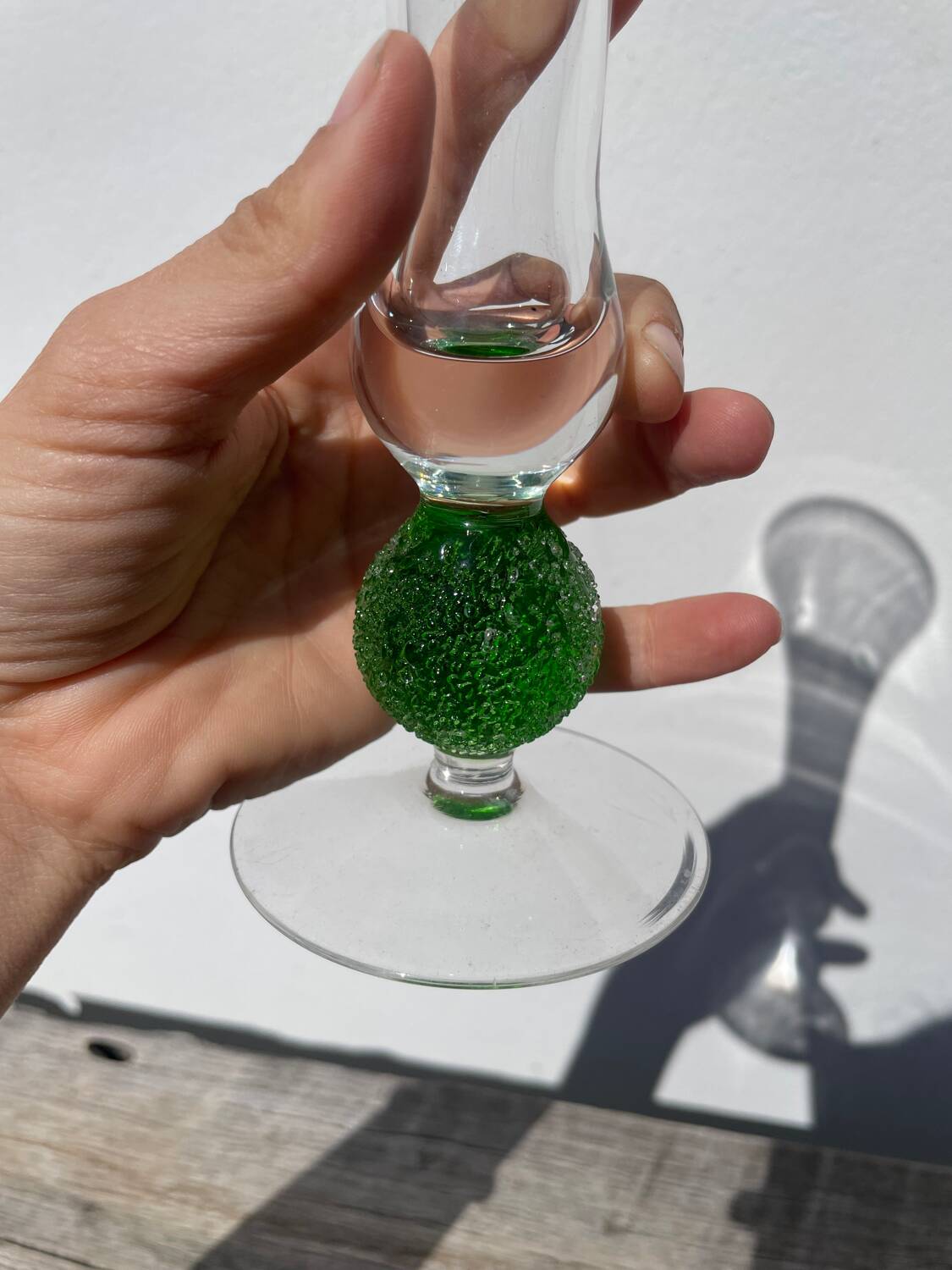 Green Murano glass vase