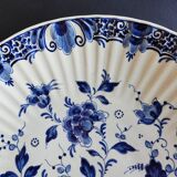 Plated flowery dish ribbed 35 cm in diameter