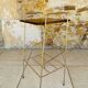Table d’appoint, vintage , 2 étagères bois laiton circa 1960s
