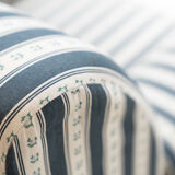 Armchair, striped fabric with flowers, 80s/90s