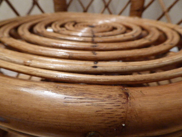 Vintage gold rattan armchair