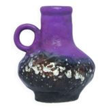 A vintage purple & bronze sheen Fatlava Walter Becht can vase