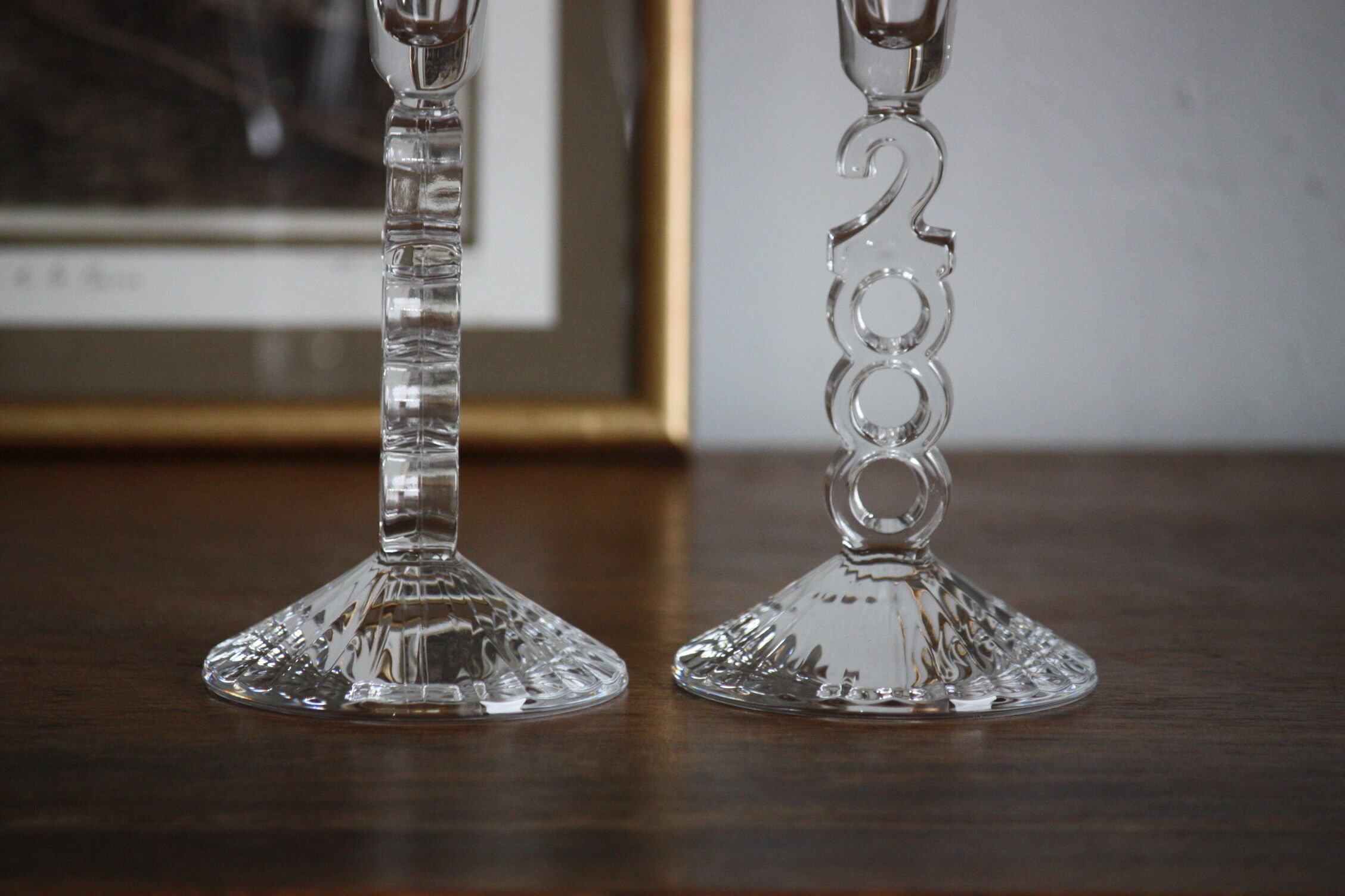 2 vintage champagne flutes in arques crystal