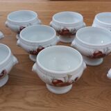 Pyrolux Lourioux porcelain soup bowls