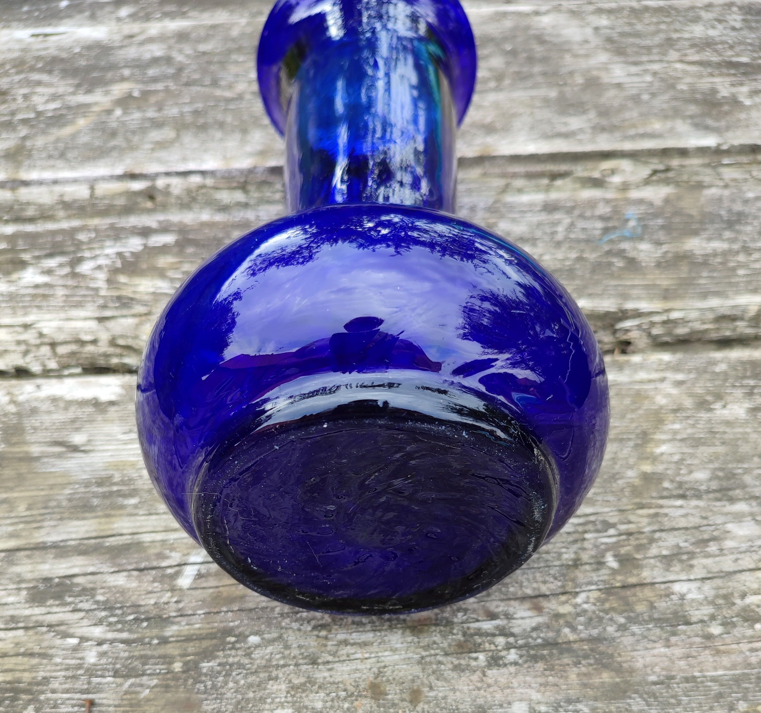 Blue glass vase