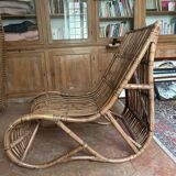 Fauteuil en rotin vintage