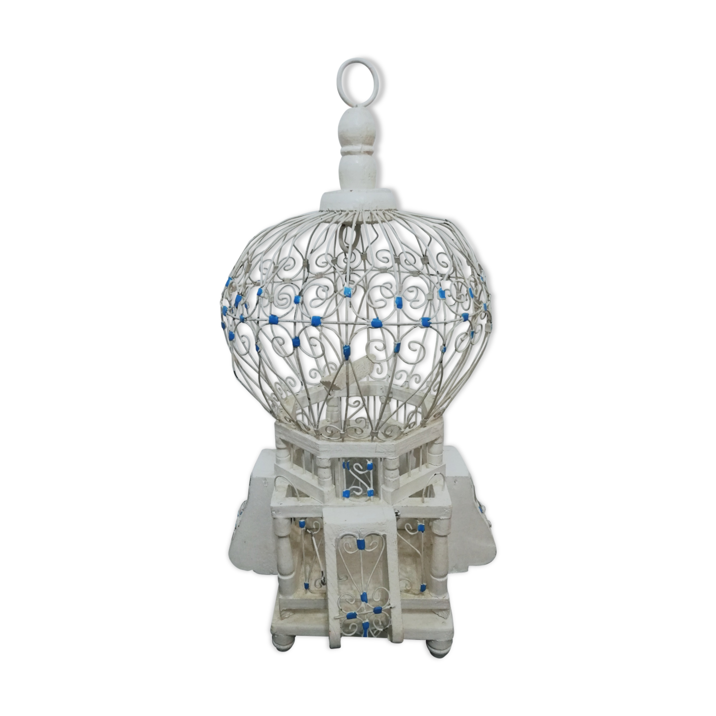 Old metal and wood bird cage