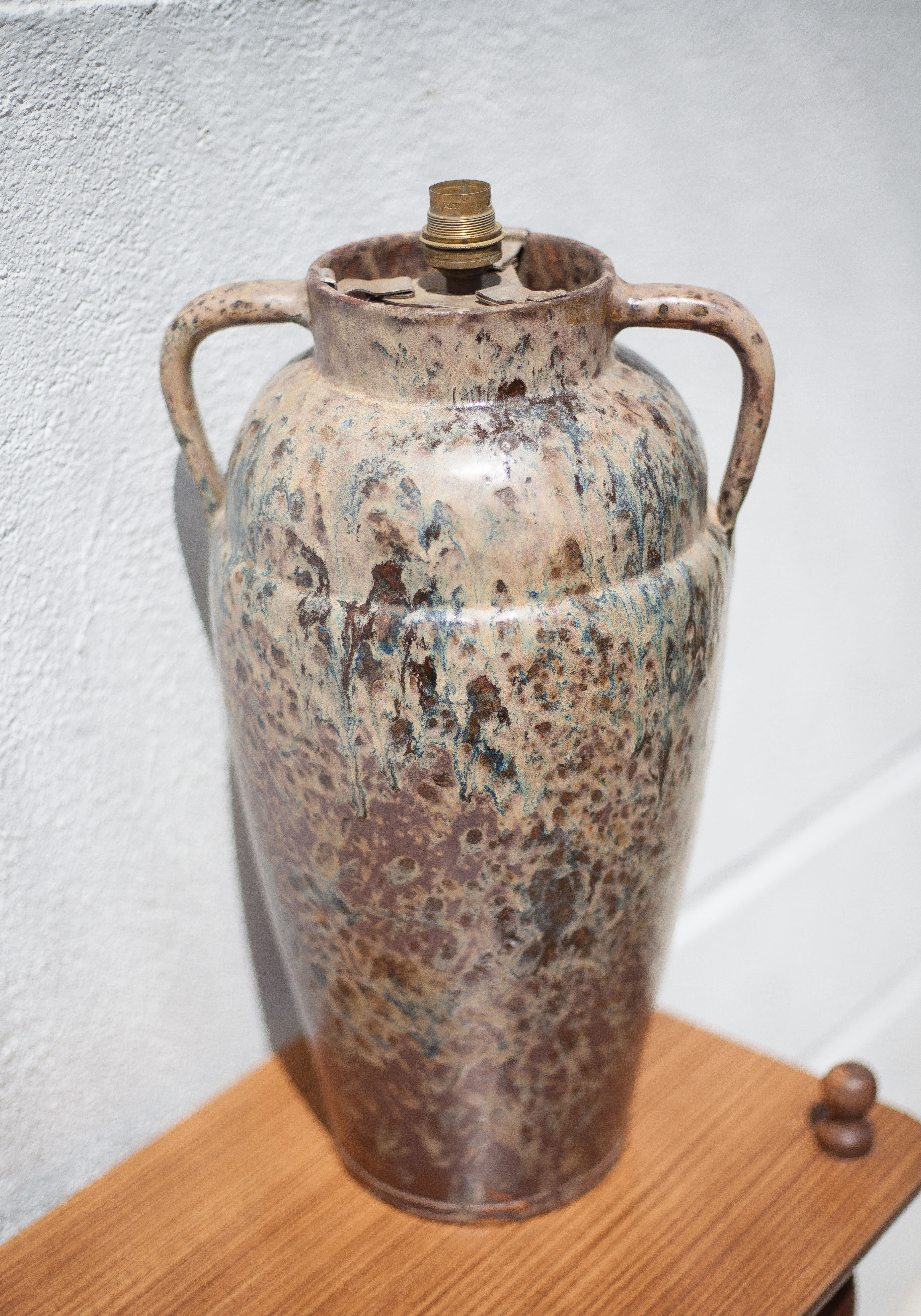 Large vintage lamp stand, lamp foot, ceramic amphora