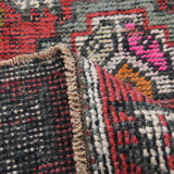 Coral red vintage rug 91x45cm