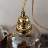 Vintage golden glass pendant light