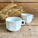 6 large octagonal cups sarreguemines france