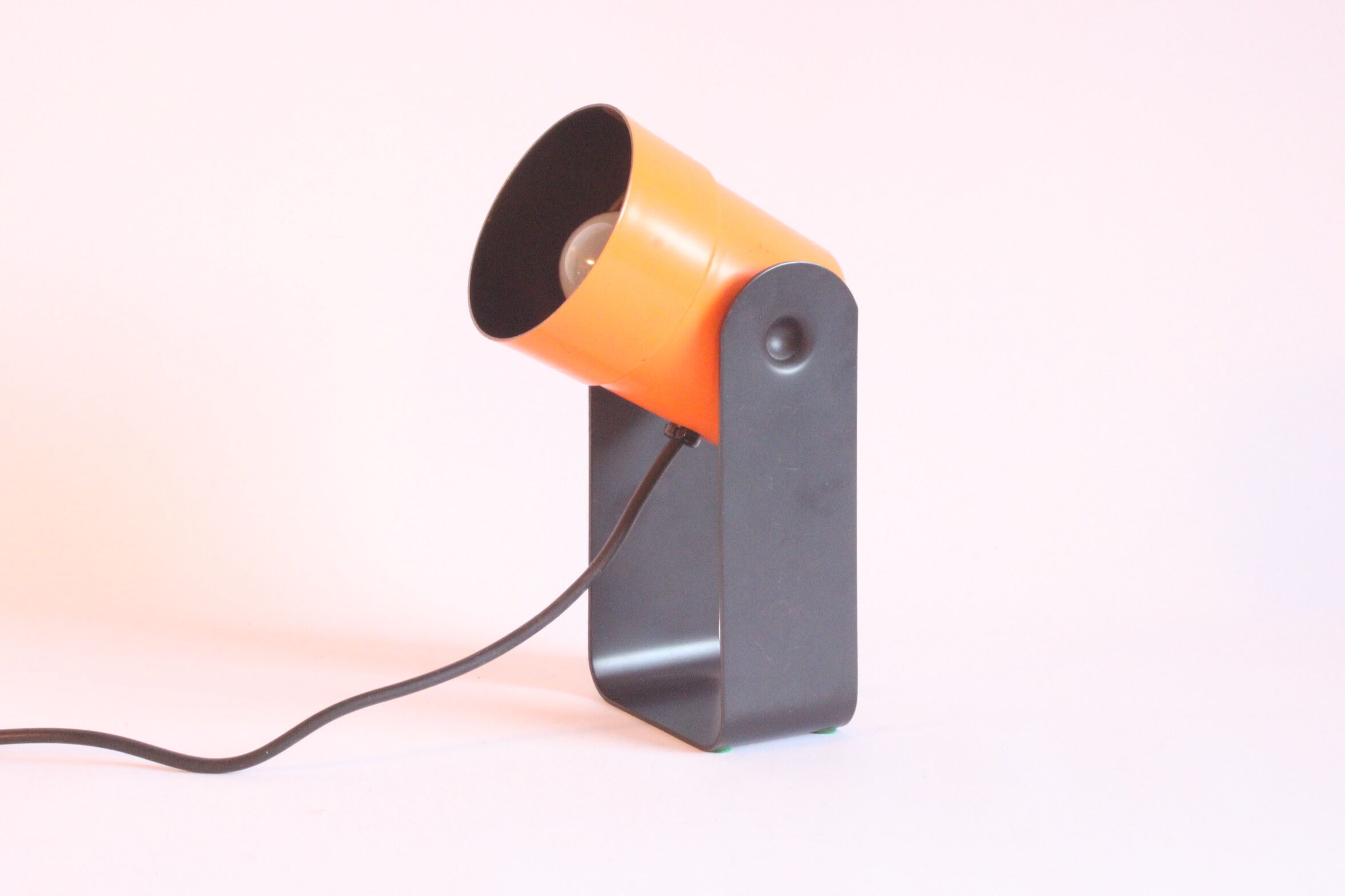 Orange table or wall lamp by karl lang for sis leuchten, germany 1976.