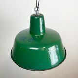 Industrial Green Enamel Pendant Lamp, 1960s