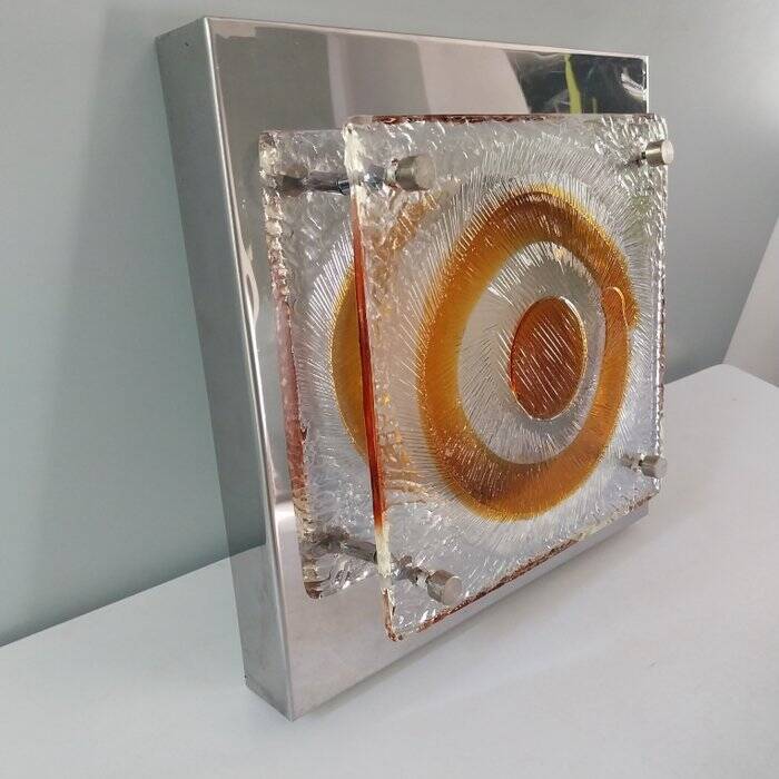 Pair of Italian Mazzega glass wall lights