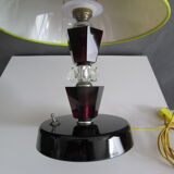 Art-deco lamp, black crystal foot