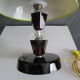 Art-deco lamp, black crystal foot