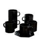 Arcoroc black octagonal coffee set