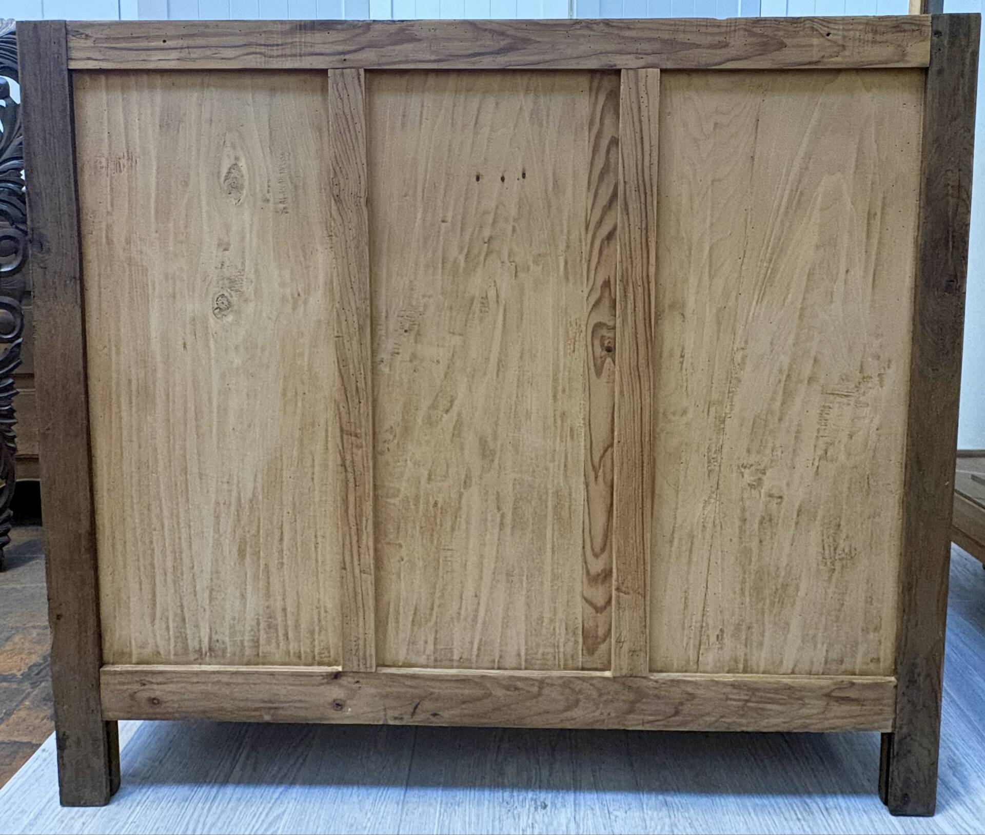 Antique Parisian buffet in oak and Carrara marble