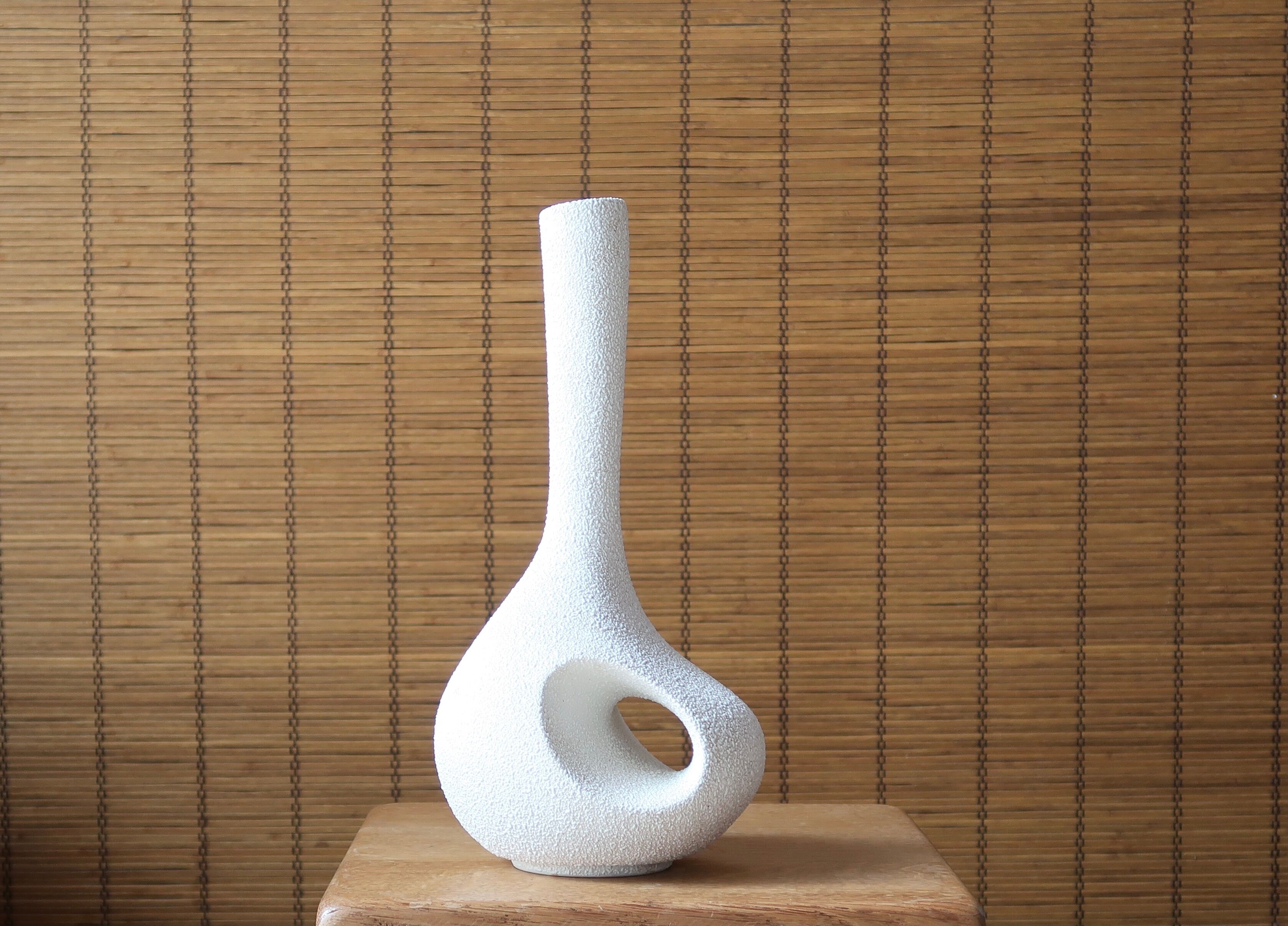 White ceramic vase by Roberto Rigon, Bertoncello, 60s