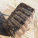 Old Rectangular Light Wicker Basket