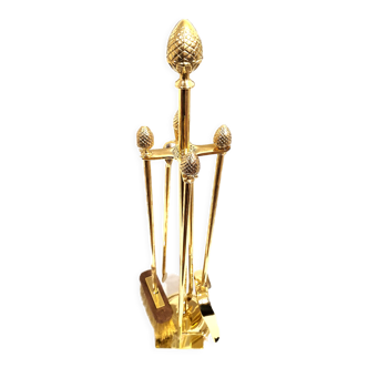 Solid brass fireplace servant 4 accessories