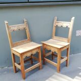 Pair of vintage rustic chairs