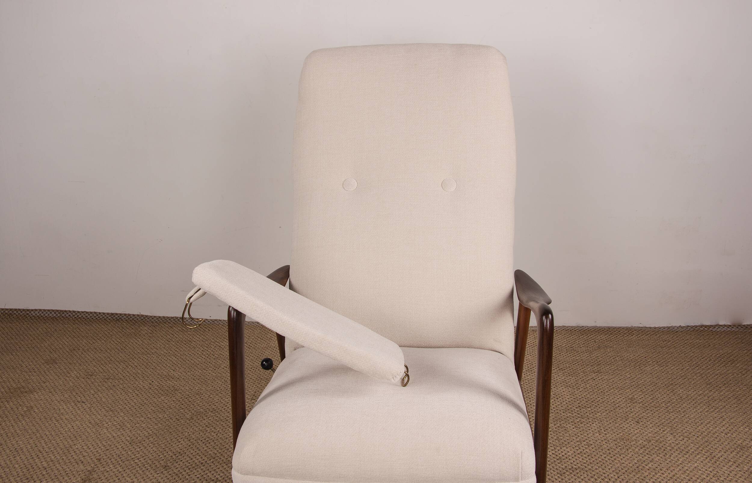 Large Scandinavian Teak Armchair with Ottomans by Folke Ohlsson for Westnofa 1960.