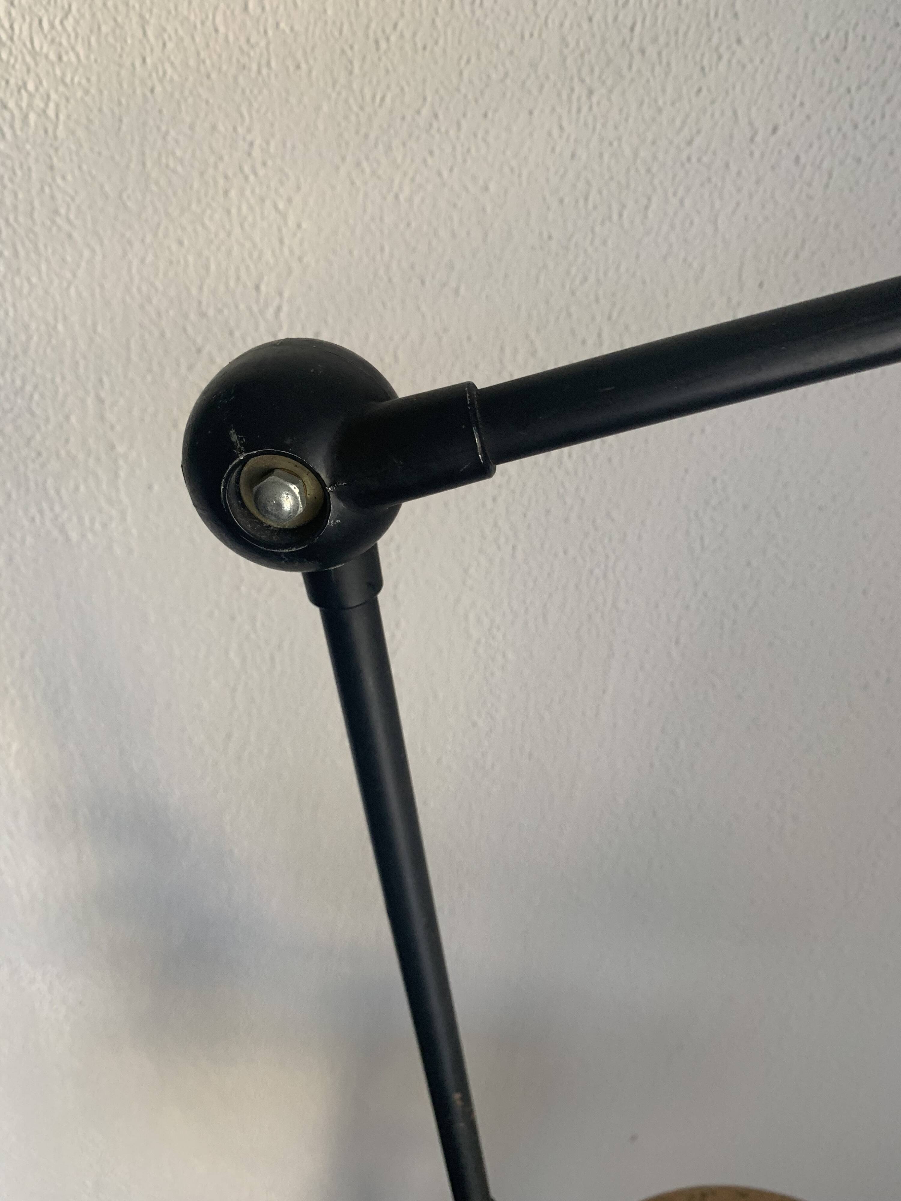 Lampe vintage 1980 Jielde 2 bras noire mat d'origine - 100 cm